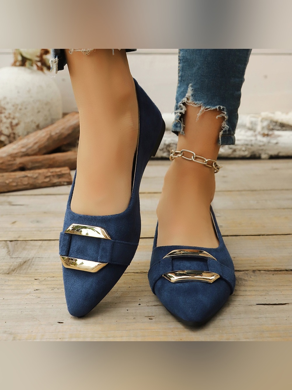 Point Toe Flats Slip-Ons - Picture 2 of 6